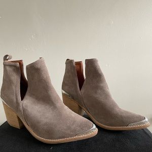 Jeffrey Campbell Suede Cromwell Booties in Taupe - 9.5